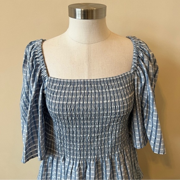 New! Stella Nova Penelope smocked peplum open back top nwt 17499 - Picture 9 of 16